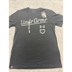 Under Armour Men's Baseball Script T-Shirt, Black/Mod Gray, Size M